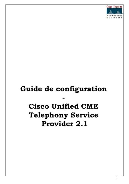 Guide de configuration