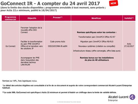 GoConnect IR - A compter du 24 avril 2017