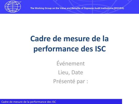 Cadre de mesure de la performance des ISC
