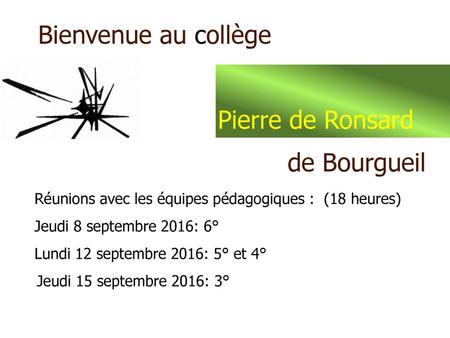 Bienvenue au collège Pierre de Ronsard de Bourgueil