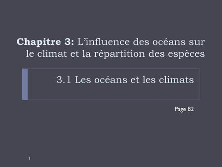 3.1 Les océans et les climats