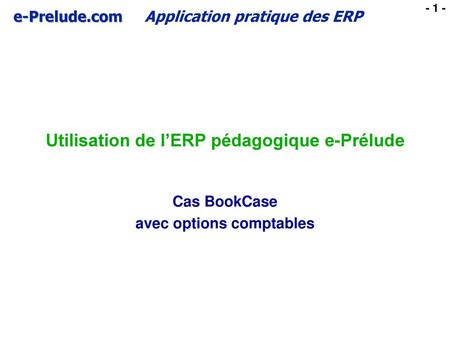Utilisation de l’ERP pédagogique e-Prélude