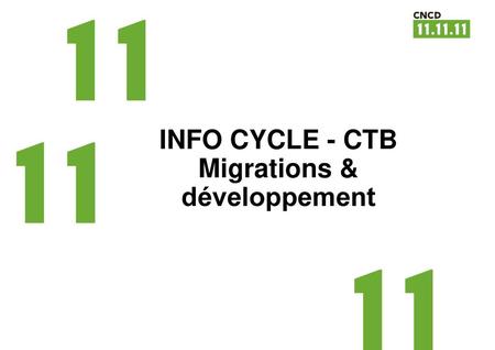 INFO CYCLE - CTB Migrations & développement