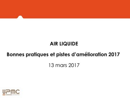 AIR LIQUIDE Bonnes pratiques et pistes d’amélioration mars 2017