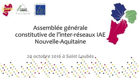 Assemblée générale constitutive de l’inter-réseaux IAE Nouvelle-Aquitaine 20 octobre 2016 à Saint Loubès.