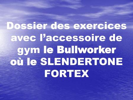 Dossier des exercices avec l’accessoire de gym le Bullworker
