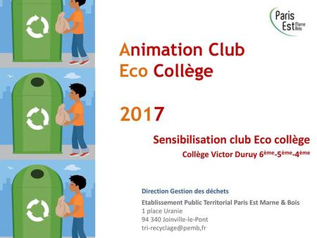 Animation Club Eco Collège 2017