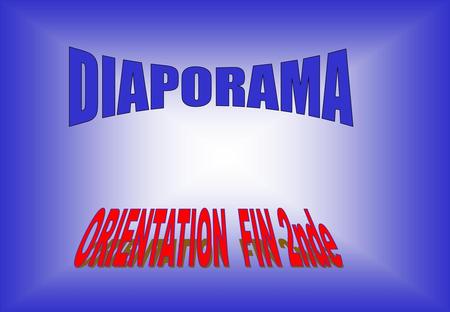 DIAPORAMA ORIENTATION FIN 2nde.