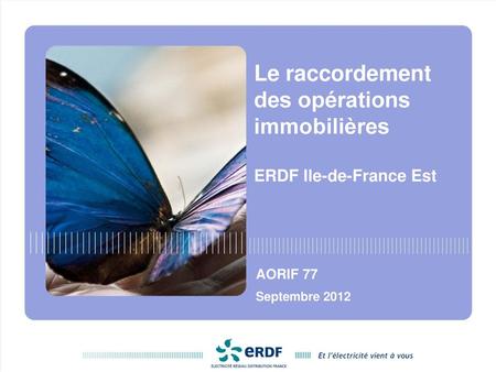 Le raccordement des opérations immobilières ERDF Ile-de-France Est