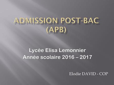Admission Post-Bac (APB)