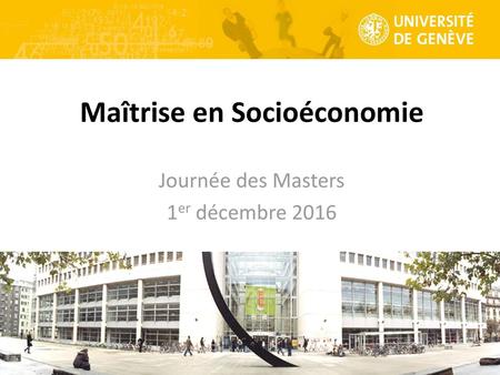 Maîtrise en Socioéconomie