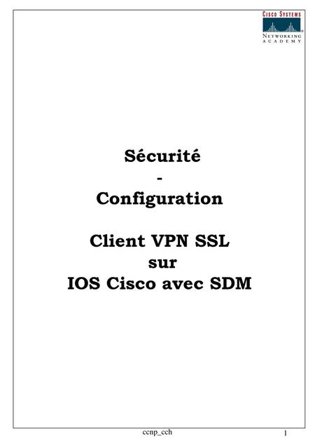 Sécurité - Configuration Client VPN SSL sur IOS Cisco avec SDM