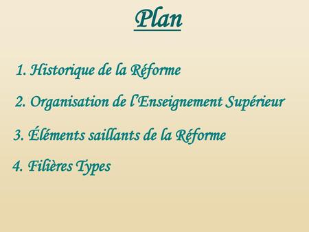 Plan 1. Historique de la Réforme
