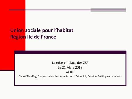 Union sociale pour l’habitat Région Ile de France