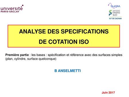 ANALYSE DES SPECIFICATIONS