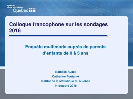 Colloque francophone sur les sondages 2016