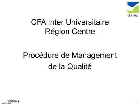 CFA Inter Universitaire Région Centre