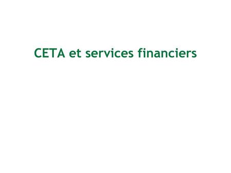CETA et services financiers