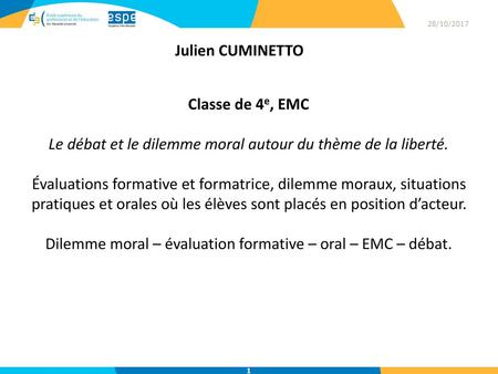 Julien CUMINETTO Classe de 4e, EMC