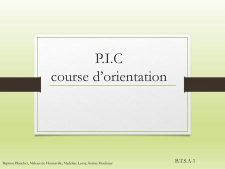 P.I.C course d’orientation