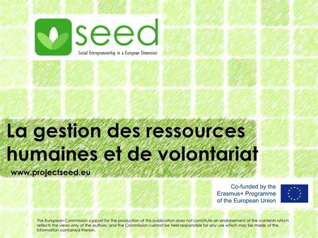 La gestion des ressources humaines et de volontariat