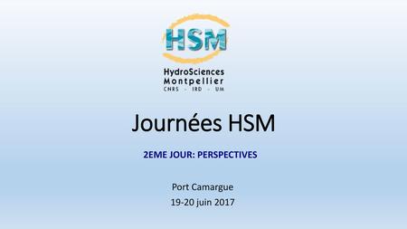 Journées HSM 2EME JOUR: PERSPECTIVES Port Camargue 19-20 juin 2017.