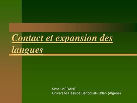 Contact et expansion des langues