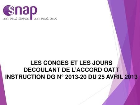 DECOULANT DE L’ACCORD OATT INSTRUCTION DG N° DU 25 AVRIL 2013