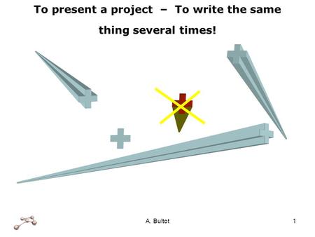 A. Bultot1 To present a project – To write the same thing several times!