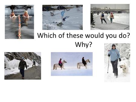 Which of these would you do? Why?