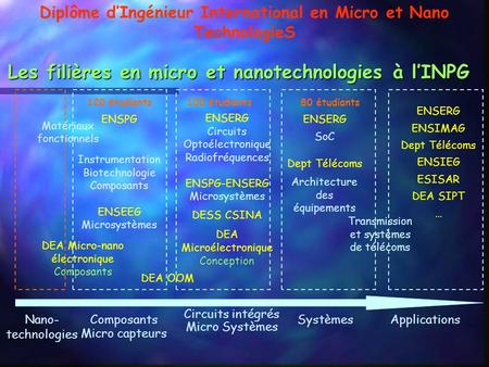 Les filières en micro et nanotechnologies à l’INPG
