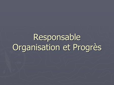 Responsable Organisation et Progrès