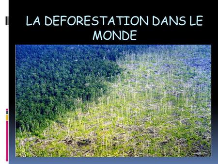 LA DEFORESTATION DANS LE MONDE