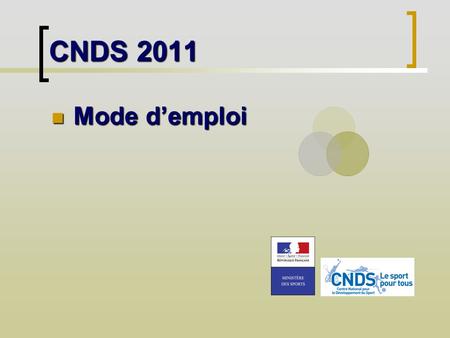 CNDS 2011 Mode demploi Mode demploi. PLAN Directives nationales du 31 janvier 2011– Objectifs 1- Les populations et territoires visés 2- Les thématiques.