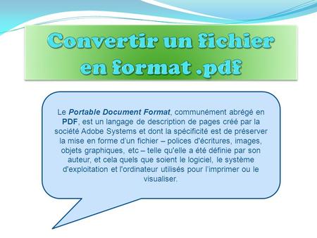 Convertir un fichier en format .pdf