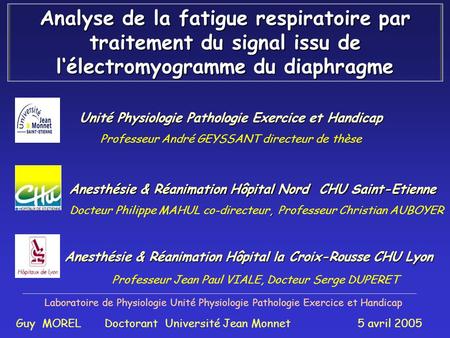 Unité Physiologie Pathologie Exercice et Handicap