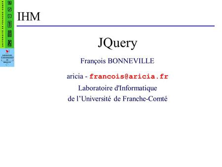 JQuery IHM François BONNEVILLE aricia -