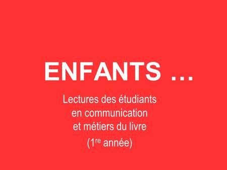 Lectures des étudiants en communication et métiers du livre