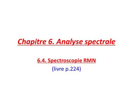 Chapitre 6. Analyse spectrale