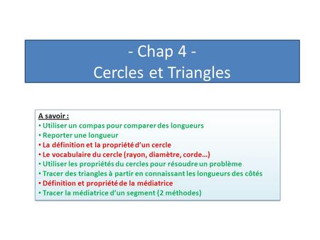 - Chap 4 - Cercles et Triangles