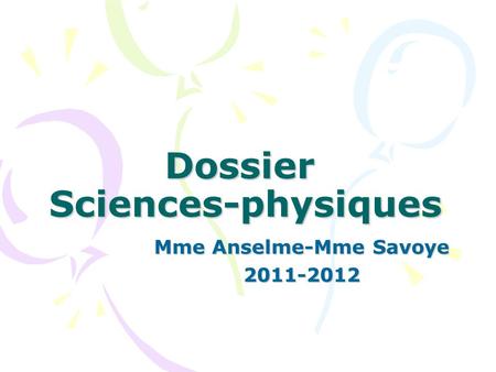 Dossier Sciences-physiques