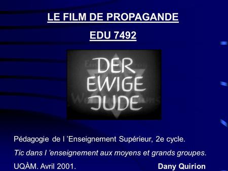 LE FILM DE PROPAGANDE EDU 7492