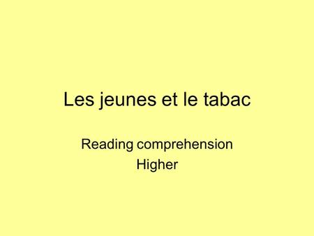 Reading comprehension Higher