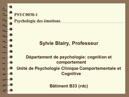 Sylvie Blairy, Professeur