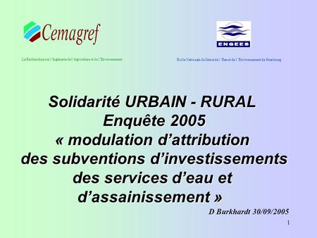 Solidarité URBAIN - RURAL « modulation d’attribution