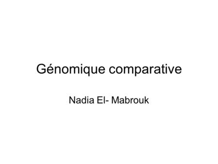 Génomique comparative