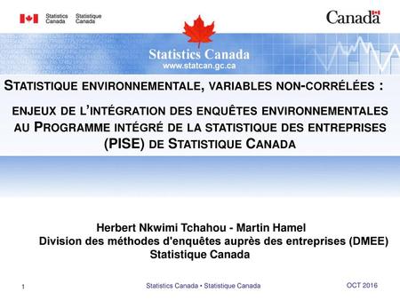 Statistics Canada • Statistique Canada