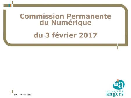 Commission Permanente du Numérique du 3 février 2017