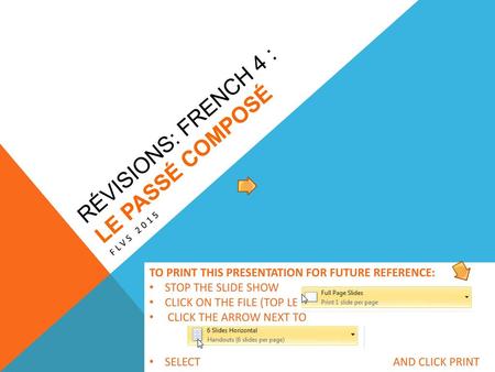 RÉvisions: French 4 : Le PassÉ composÉ