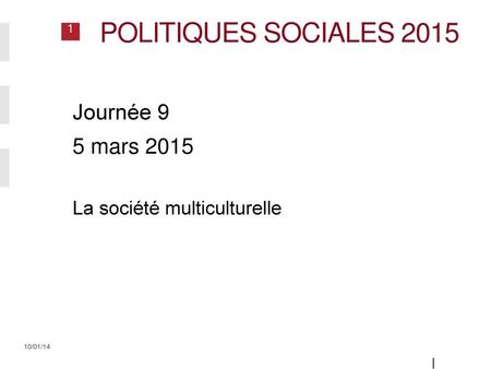 Politiques sociales 2015 Journée 9 5 mars 2015